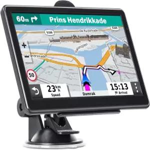 차량용 트럭 RV용 GPS 내비게이터 2026 지도가 있는 7인치 터치스크린 무료 평생 업데이트 음성 턴 바이