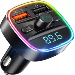 Nulaxy 블루투스 FM 송신기 듀얼 USB 충전기가 있는 자동차 어댑터 무선 키트 MP3 플레이어 지원 TF 카드