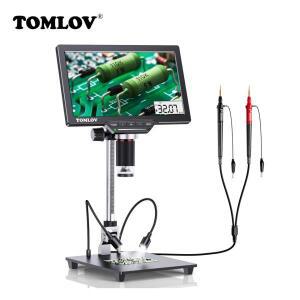 TOMLOV 디지털 현미경 멀티미터 납땜 LEDMI USB 전자 수리용, 7 인치 카메라, 32GB, DM201M