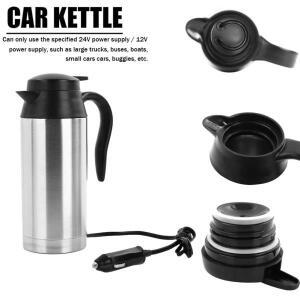 12V/24V 자동차 전기 난방 컵 주전자 750ML 스테인레스 스틸 온수기 병 담배 라이터 플러그 보온병