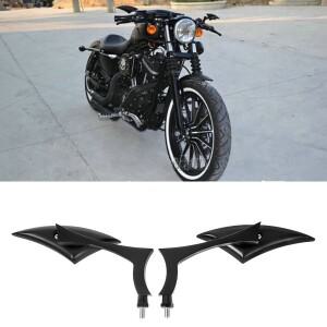 Harley Dyna Street Bob Cruiser Chopper용 검정색 오토바이 범용 후면 거울