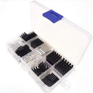 이지카고 100PCS 히트싱크 모음 키트 소형 열 RAM VRM 전압 PS5 쿨러 트랜지스터 알루미늄 GPU 세트 - MOSFET VRAM M.2 적용 조절기(사전 PC 노트북 VGA CPU 테이프) IC LED