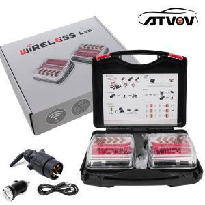 ATVOV 12V 24V EN 7 핀 무선 마그네틱 LED 트럭 테일 라이트 후면 신호 경고 브레이크 방수 트레일러 캐러