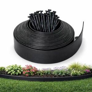 가드젠 조경 테두리 키트, 길이 40피트, 높이 3인치, 화단, 나무 링, 통로를 위한 파내기 정원 테두리 금지, 스파이크 40개 포함