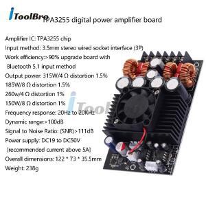 TPA3255 디지털 HiFi 전력 증폭기 보드 2*300W DC 19-50V 가정용 자동차 스피커 서브우퍼용 듀얼 채널 스테