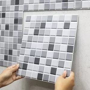 거실타일 접착식3D셀프벽타일미니스톤10P 셀프 접착식타일 데코타일 벽지