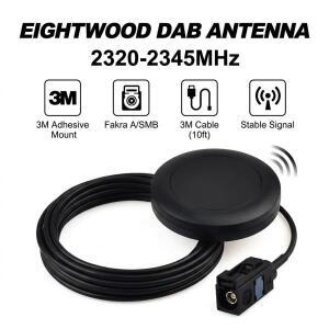 에이트우드 2320-2345 MHz 오디오 안테나 차량용 DAB 디지털 라디오 파크라 A SMB 암 커넥터 3m 케이블 접