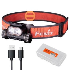 Fenix HM65R-T V2.0 러닝 헤드램프, 1600루멘 화이트 라이트 및 웜 화이트 듀얼 빔, USB-C 충전식, 트레일 러닝을 위한 경량 롱 런타임, 오거나이저(블랙) 포함