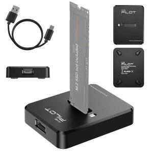 AMZPILOT M.2 NVMe 및 SATA-USB C 도킹 스테이션, M.2 SSD-USB A C 리더 어댑터, M.2(M 키, B+M 키) NVMe 및 SATA NGFF SSD 독, 크기: 2280 2260 2242 2230 22110 인클로저 - 플라스틱