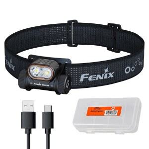 Fenix HM55R 충전식 헤드램프, 1200루멘 스포트라이트 투광등 및 레드 라이트, 경량, 긴 런타임, USB-C 충전, 캠핑, 하이킹, 루멘텀 정리함과 함께 달리기 위한 방수 기능(블랙)