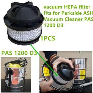 Parkside ASH 진공 청소기 PAS 1200 D3과 호환되는 HEPA 필터 1팩
