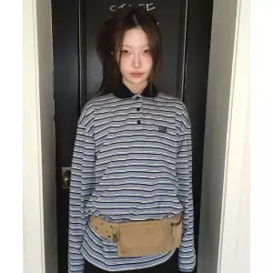 매장정품 코드그라피 CGP 스몰 스퀘어 로고 배색 스트라이프 럭비티-스카이 블루 CBFUUTL012SB 744866