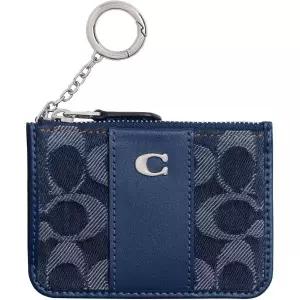 COACH 코치 에센셜 미니 ID 카드케이스 카드지갑 Deep 블루 멀티 One Size 496406