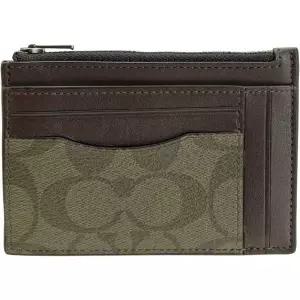 COACH 코치 f66649 남성용 시그니처 지퍼지갑 카드 지갑 케이스 surplus 그레이 496396