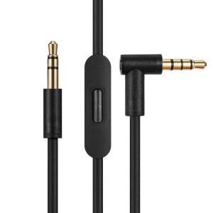 비트 헤드폰용 WGHWQ 3.5MM 교체 오디오 케이블 - 솔로 프로 / 스튜디오 이그제큐티브 믹서 디톡스 & 필 인라인 마이크 및 볼륨 조절(블랙)과 호환됩니다 ㅣAB