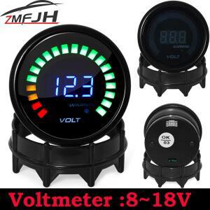 자동차 전압계 볼트 계량기 게이지, 범용 12V 레이싱 카 스모크 렌즈 LED 디지털 디스플레이 8-18 52mm