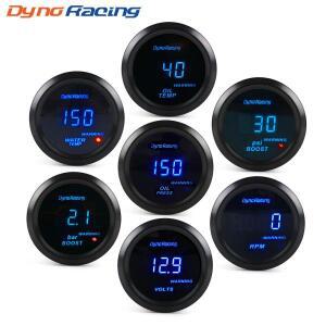 Dynoracing 2 52mm 자동차 디지털 터보 부스트 게이지 psi 바 수온 오일 온도 압력 전압계 타코미터 rpm