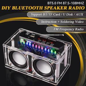 FM 라디오 87.5-108MHZ DIY 납땜 프로젝트 연습 전자 키트 솔더 어셈블리 U 디스크 TF와 블루투스 스피커