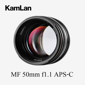 Kamlan 50mm f1.1APS-C 소니 E-마운트 Fuji X M4/3 Canon EOS-M 미러리스 카메라용 대형 조리개 수동 초점