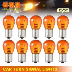 10pcs2pcs 자동차 표시 등 브레이크 역방향 램프 주차 조명 LED 전구 1156 BAU15S PY21W 12V 앰버 노란색