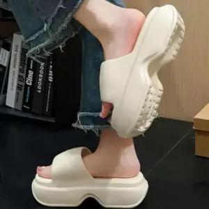 슬리퍼 기높이 라인 화장실 외출 쿠션 슬리퍼 가벼운 여자 발편한 높은 사무실 깔끔한