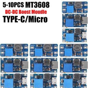 5-10PCS MT3608 Adjustable Step Up Voltage Regulator Micro/TYPE-C Plug 2V-24V to 2A DC-DC Boost Conve