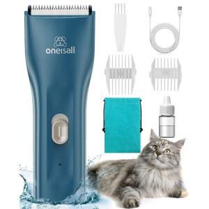 고양이 매트 헤어용 오니솔 펫 클리퍼, 고양이용 펫 면도기 조용한 펫 클리퍼, 매트한 긴 머리용 무선 고양이 클리퍼 (녹색)