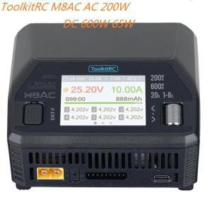 ToolkitRC M8AC 200W IPS 2.4인치 LCD 화면 충전기 1-8S LiPo LTO Pb 배터리용