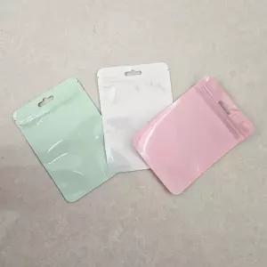 10P 두꺼운 비닐 컬러 지퍼백 10.5 X 15cm 선물 봉투 포카 구디백 다용도 손잡이