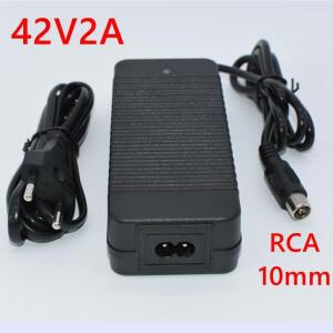 36V 충전기 RCA 10mm 플러그 로터스 커넥터 출력 42V 2A 자전거 파워 보드 리튬 배터리 스쿠터