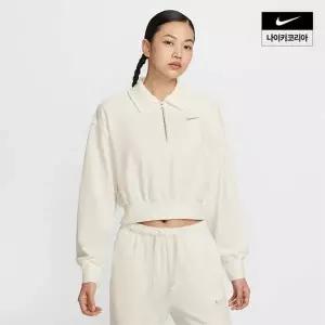 매장정품 NIKE 나이키 우먼스 스포츠웨어 벨루어 크롭 쿼터집 탑 HV5031-133 1833420