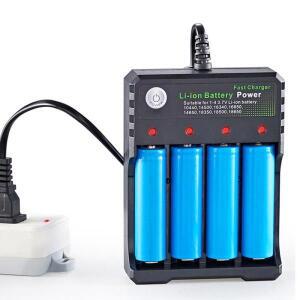 4슬롯 18650 충전기 3.7V 리튬 이온 배터리 USB 독립 2X 3X 4X 휴대용 전자 16340 14500 26650