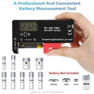 Bt-168Pro 배터리 테스터 검사기 9V 1.5V 용 디지털 디스플레이 AA C D 버튼 셀
