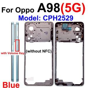 OPPO A98 5G 중간 프레임 하우징 거치대 커버 측면 단추 부품 포함