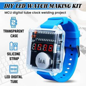 DIY 전자 시계 키트 크리 에이 티브 LED 디지털 디스플레이 3V 투명 케이스 실용적인 용접