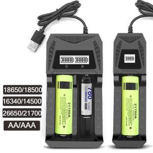 지능형 LCD 배터리 충전기 1/2 슬롯 듀얼 18650 4.2V 충전식 리튬 1.2V NI-MH AA /