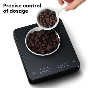 디지털 커피 저울 타이머 LED 화면 에스프레소 USB 3kg 최대 무게 0.1g 고정밀 측정 (온스/밀리리터/그램)