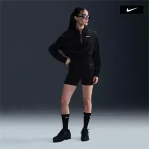 매장정품 NIKE 나이키 우먼스 스포츠웨어 벨루어 크롭 쿼터집 탑 HV5031-010 1833380