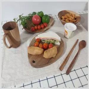 라운드형 티크 원목 도마(A타입) 도마 티크나무도마