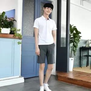 교복몰 시원한 쿨론 화이트 남자 카라티 교복 학생복