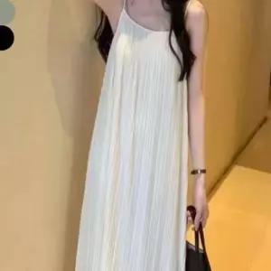 끈나시 롱원피스 편한 맥시드레스 여름 여자 플리츠