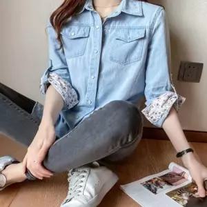 F65704 아우터 활용굿 연청남방 데님셔츠 데님남방