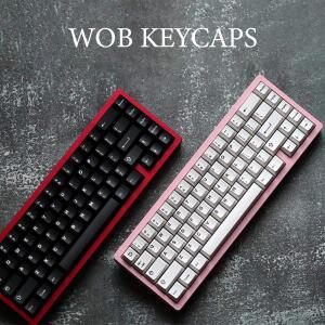 121 키 Aifei Keycaps WOB BOW 흰색 검정색 이중 샷 체리 프로필  기계식 GK61 Anne Pro 용