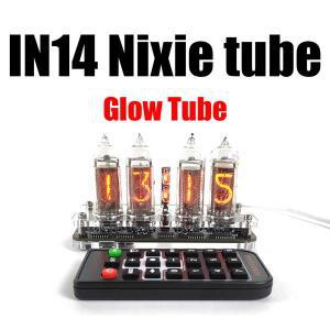 4자리 IN14 Nixie 튜브 글로우 시계 베이스 W TYPE-C USB 전원 케이블 디지털 디스플레이 프리미엄 리모컨
