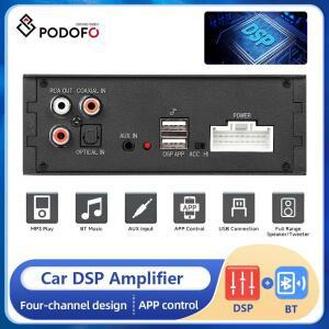Podofo 차량용 오디오 DSP 앰프 무선 블루투스 음악 USB 재생 4 채널 디자인 자동차 스피커 스테레오
