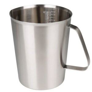 계량컵, 스테인리스 계량컵(64OZ / 2리터 - 8컵), 튼튼한 프로팅 피처, 에스프레소 머신용 손잡이 표시가 있는 밀크 프로팅 피처 밀크 프로더 컵, 라떼 아트