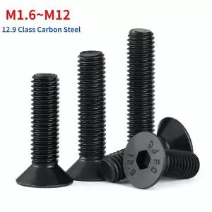 M1.6-M12 등급 12.9 검정색 접시 머리 육각형 소켓 나사 DIN7991 고강도 플랫 컵 플랫 헤드 볼트