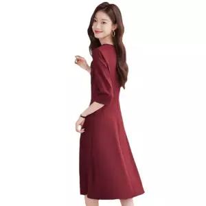 EAMT 원피스 여자 가을 오피스룩 스몰 키다리 반소매 스타일리시 빅사이즈 EUNG3