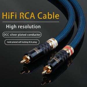 ATAUDIO HiFi RCA 케이블 앰프 DVD 용  G5   실버 도금 ~ 남성-남성 어댑터 오디오