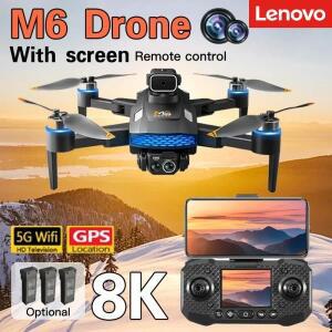 레노버 M6 드론 8K 프로 5G WIFI FPV HD 카메라 탑재 적인 항공 촬영을 위한 스크린 리모컨 RC 콥터